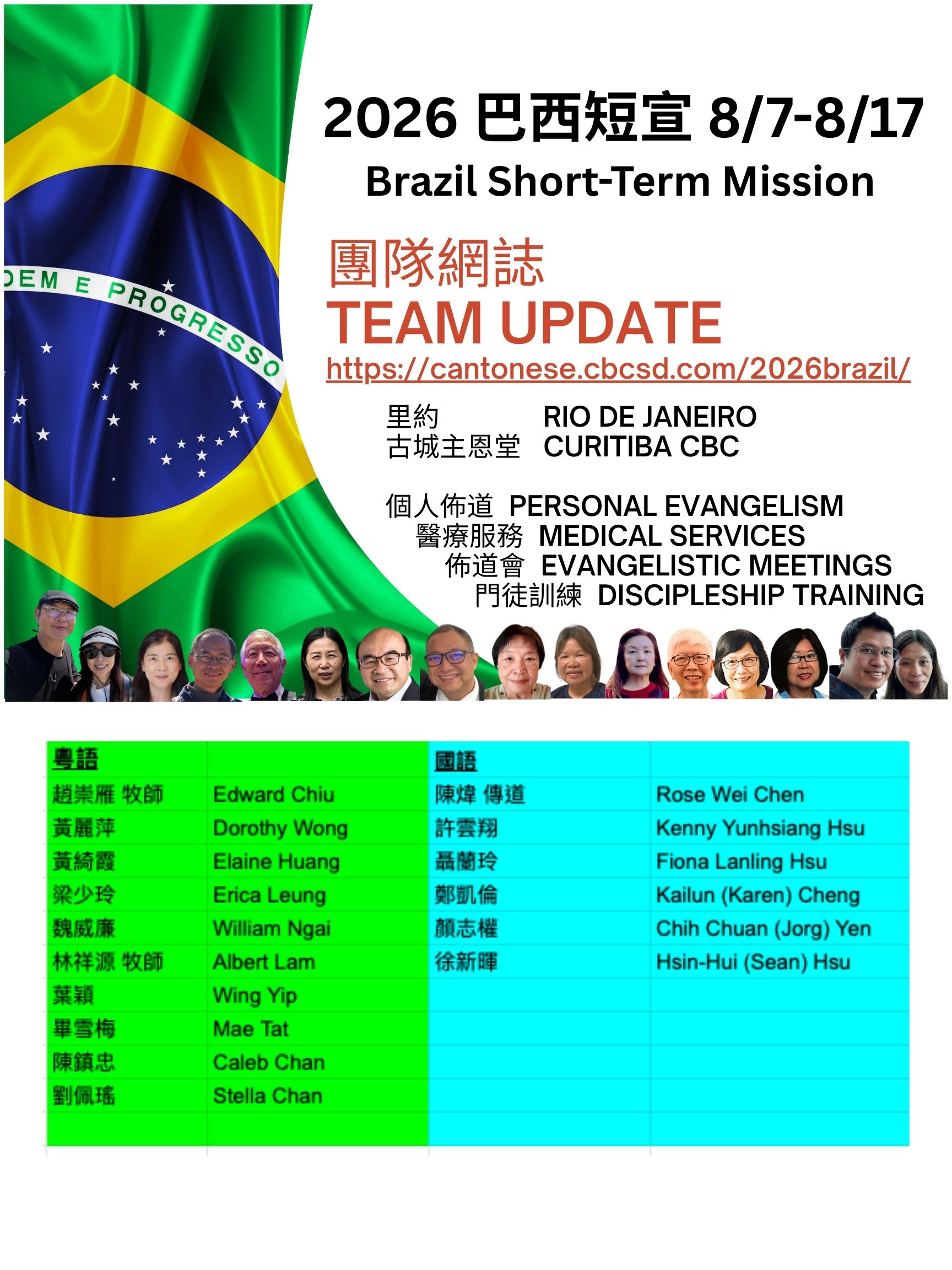 2026 巴西短宣 Brazil Short-Term Mission - Team Update